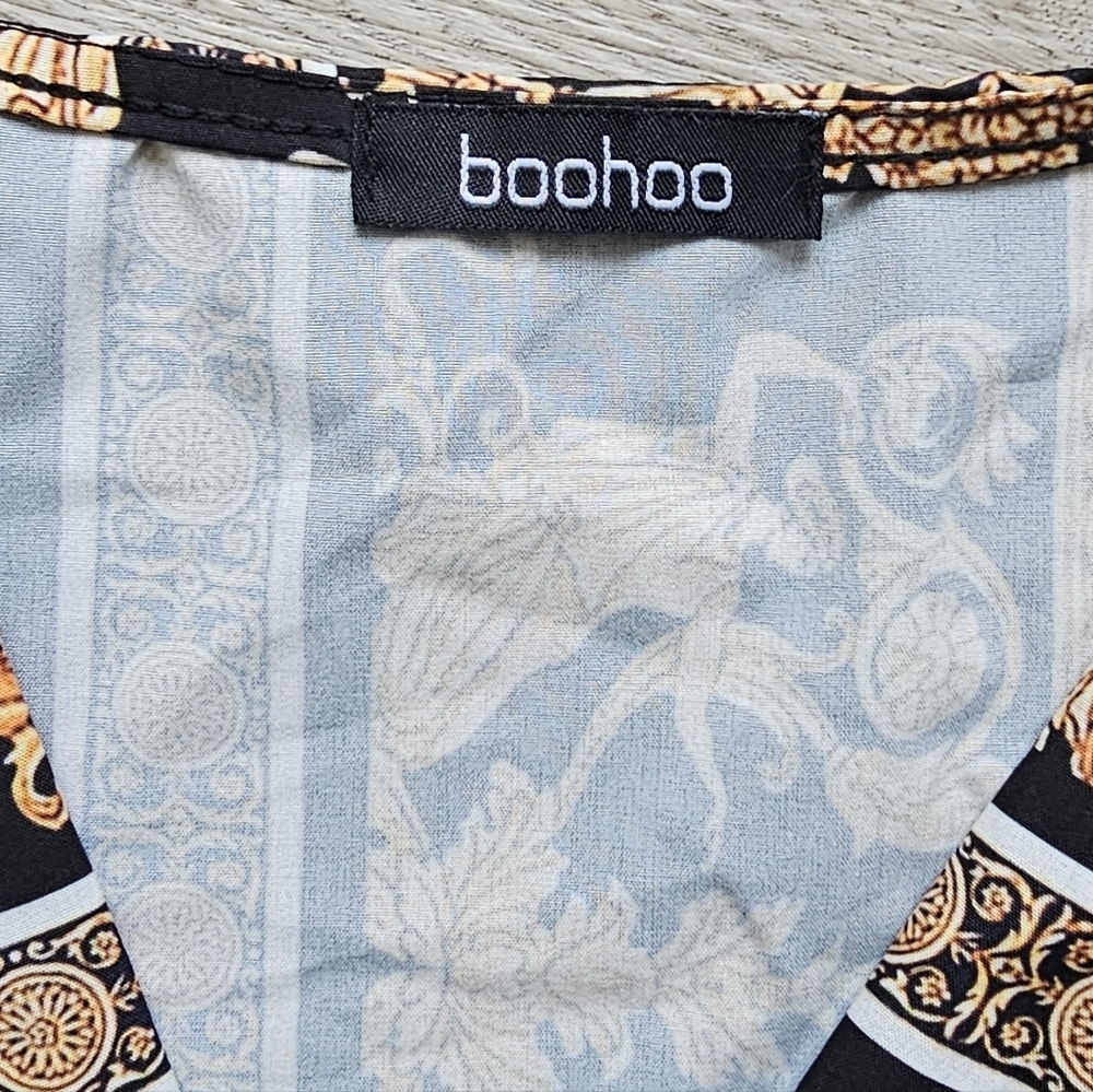 Boohoo Leopard & Baroque Print Wrap Dress – Size 20 (XL) - Picture 5 of 6